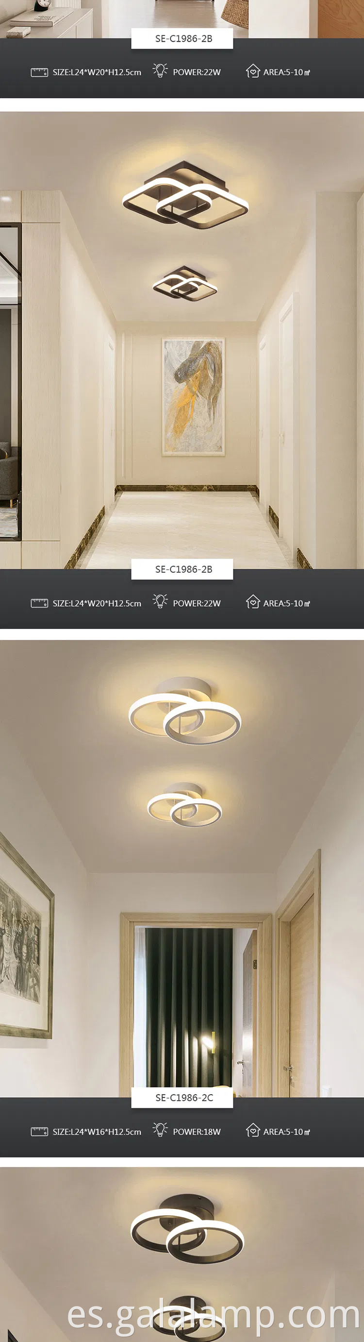 Lámpara de techo LED moderna y elegante para sala de estar